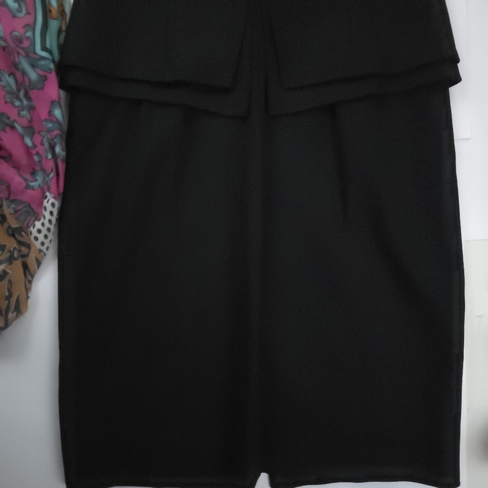 New Ted Baker Structured Zip Peplum  Black Dress Sz 8 - Picture 10 of 13